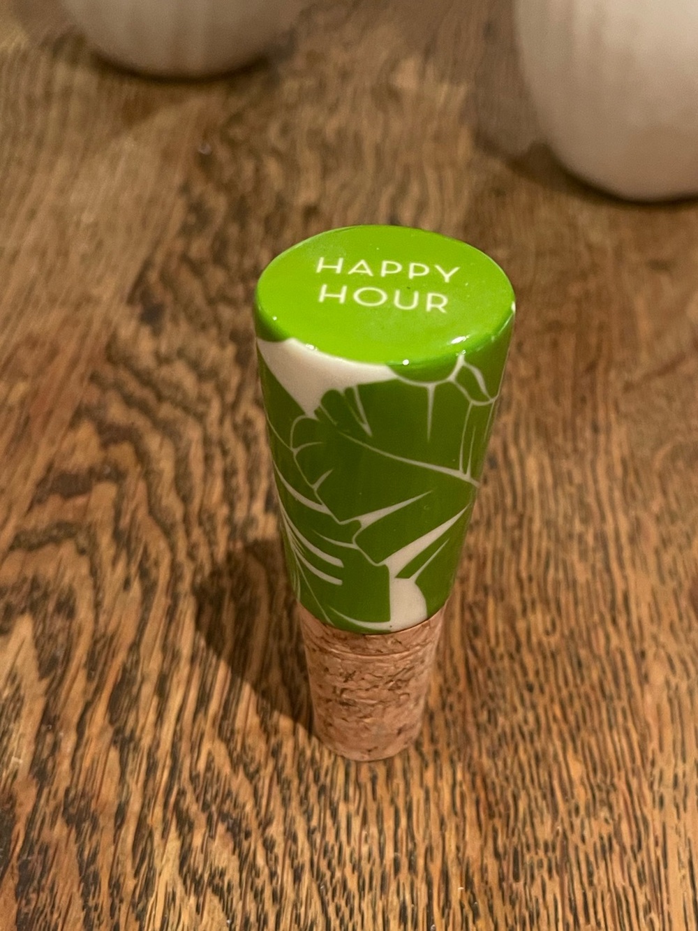 kate spade Happy Hour Green Bottle Stopper - Decorative Cork Wine Stopper